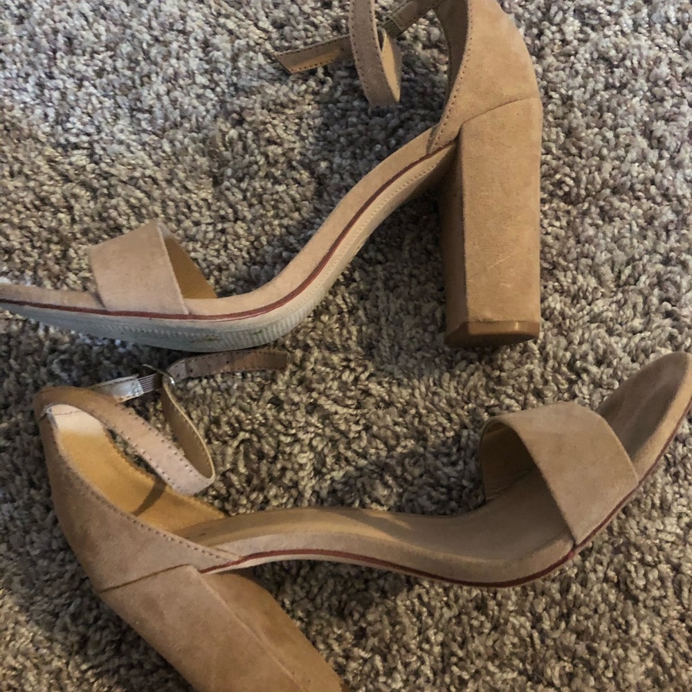 Tan Suede High Heel Sandals